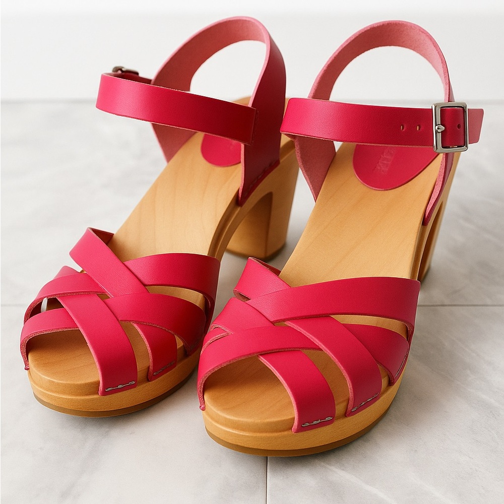 Hot Pink Swedish Hasbeens Sandals – Size 39